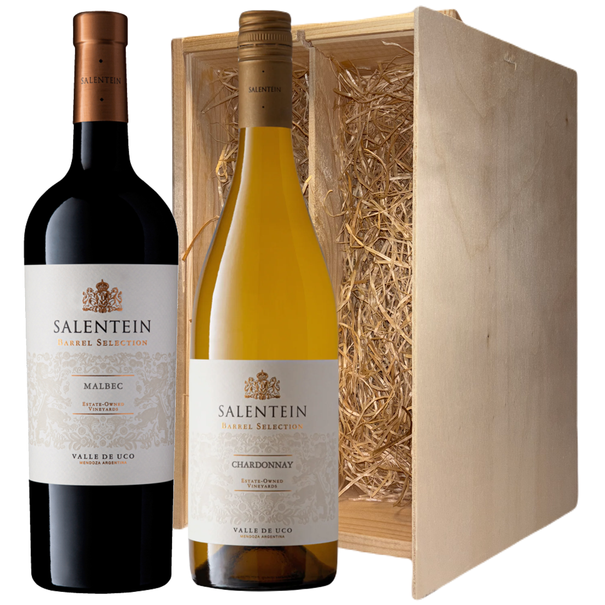 Dubbele wijnkist Salentein Barrel selection Chardonnay & Malbec Relatiegeschenk